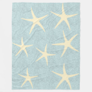 Blue Starfish Fleece Blanket Deken