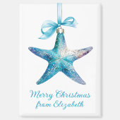 Blue Starfish kerstversiering gepersonaliseerd Magneet (Voorkant)