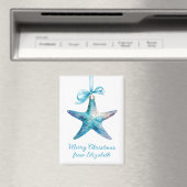 Blue Starfish kerstversiering gepersonaliseerd Magneet (Insitu (Vaatwasser))