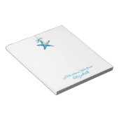 Blue Starfish kerstversiering gepersonaliseerd Notitieblok (Schuin)