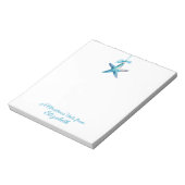 Blue Starfish kerstversiering gepersonaliseerd Notitieblok (Linkerzijde)