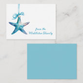 Blue Starfish kerstversiering gepersonaliseerd Notitiekaartje (Voorkant / Achterkant)