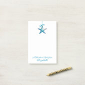 Blue Starfish kerstversiering gepersonaliseerd Post-it® Notes (Op bureau)