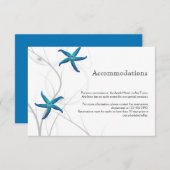Blue Starfish met Silver Coral Wedding Insert Informatiekaartje (Voorkant / Achterkant)