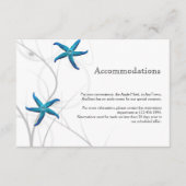Blue Starfish met Silver Coral Wedding Insert Informatiekaartje (Voorkant)