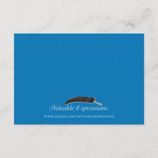 Blue Starfish met Silver Coral Wedding Insert Informatiekaartje (Achterkant)