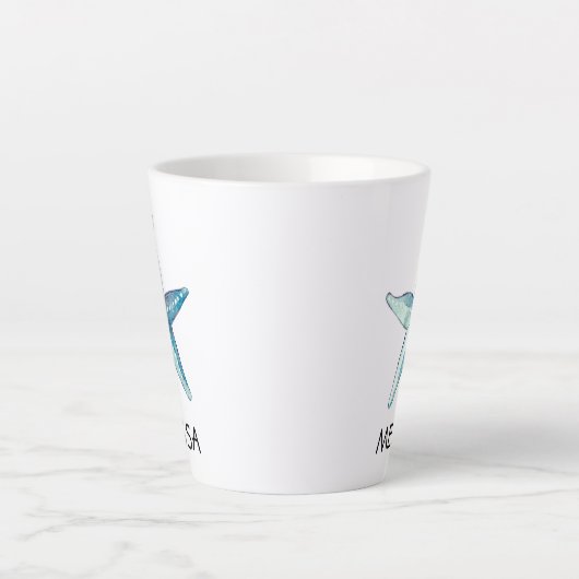 Blue Starfish Nautical Beach Seashell Thema Latte Mok (Voorkant)