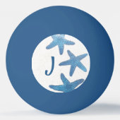 Blue Starfish Nautical Personalised Monogram Pingpongbal (Achterkant)