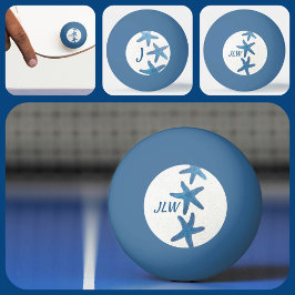 Blue Starfish Nautical Personalised Monogram Pingpongbal