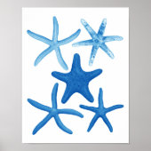 Blue Starfish no.1 strandwandbekleding Poster (Voorkant)