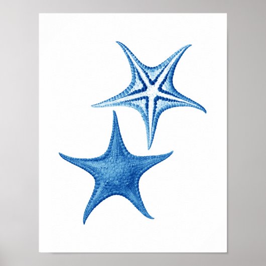 Blue Starfish no.3 strandwandbekleding Poster (Voorkant)