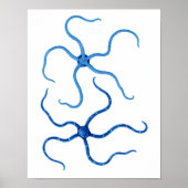 Blue Starfish no. 6 strandwandbekleding Poster (Voorkant)