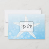 Blue Starfish Oceanic Wedding RSVP-kaart RSVP Kaartje (Achterkant)