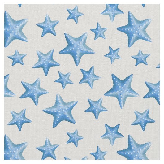 Blue Starfish Summer Beach Nautical Coastal Stof (Close Up)
