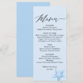 Blue Starfish Summer Wedding Flat Menu Kaart (Voorkant / Achterkant)