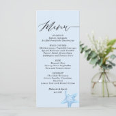 Blue Starfish Summer Wedding Flat Menu Kaart (Staand voorkant)