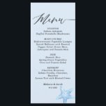 Blue Starfish Summer Wedding Flat Menu Kaart<br><div class="desc">Blue Starfish Summer Wedding Flat Menu Kaart is gemaakt door szdesign. Als je van plan bent om een zomerse bruiloft op het strand of in de buurt van het zee te hebben, of als je gewoon dol bent op kleur, geur en de uitgestrektheid van het zee, is dit ontwerp zeer...</div>