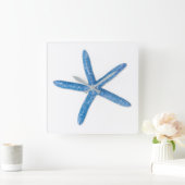 Blue Starfish Vierkante Klok (Huis)