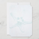 Blue Starfish Watermark bruiloft uitnodiging (Achterkant)