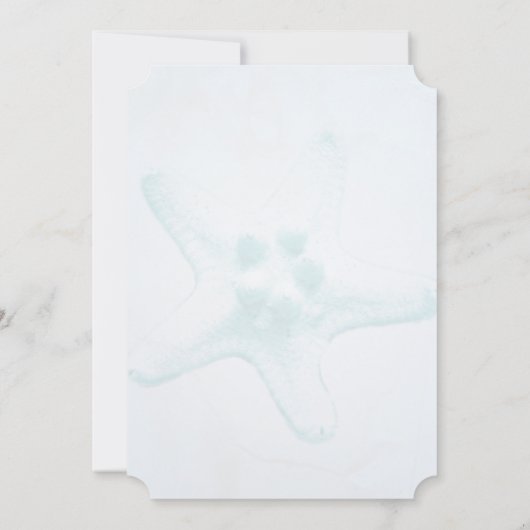 Blue Starfish Watermark bruiloft uitnodiging (Achterkant)