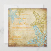  BLUE STARFISH WEDDING INVITATIONS KAART (Achterkant)