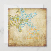  BLUE STARFISH WEDDING INVITATIONS KAART (Voorkant)