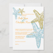  BLUE STARFISH WEDDING INVITATIONS KAART (Achterkant)