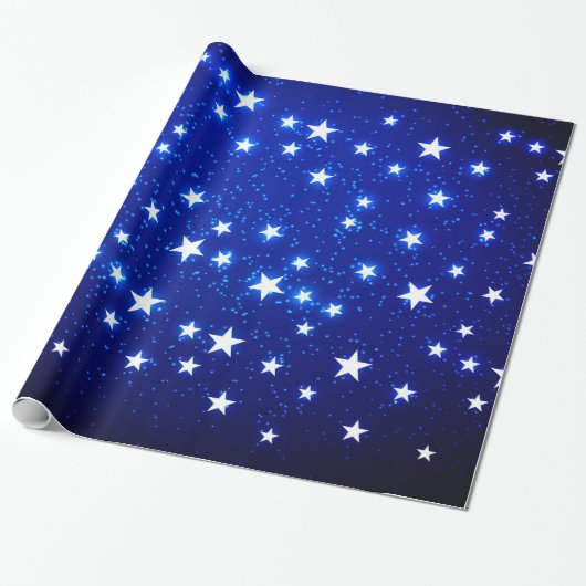 Blue Stargazer Cadeaupapier (Uitgerold)