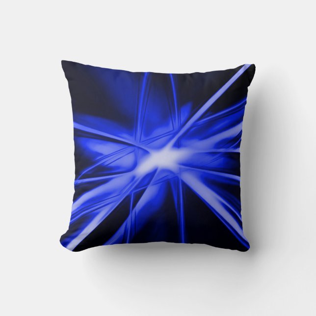 Blue Starlight Abstract Airborstel Art Sierkussen (Voorkant)