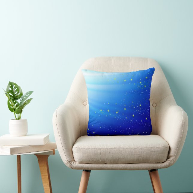 Blue Starry Abstract Pillow Kussen (Stoel)