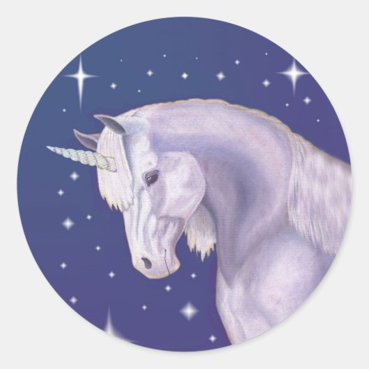 Blue Starry Eenhoorn sticker (Voorkant)