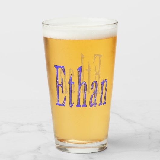 Blue Starry Ethan Name, Glas (Voorkant gevuld)