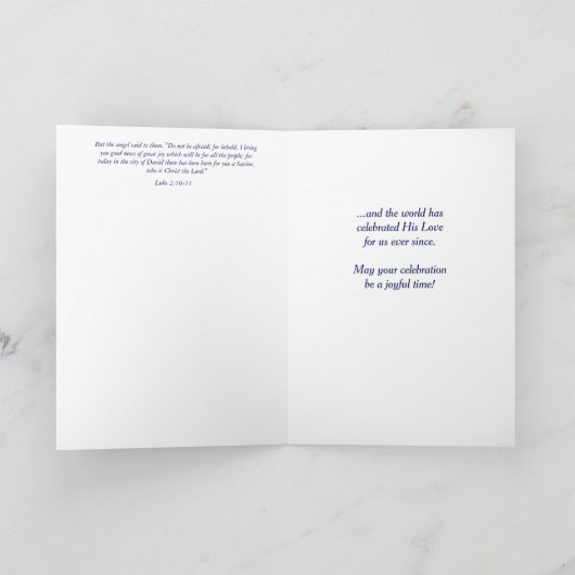 Blue Starry First kerstavond Night Card Feestdagen Kaart (Binnen)