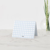 Blue Starry Gingham Folded Thank You Card Bedankkaart (Achterkant)