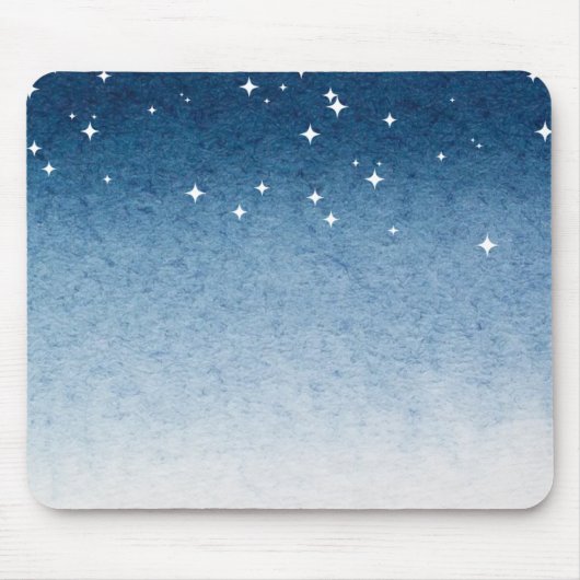 Blue Starry Gradient Mousepad Muismat (Voorkant)