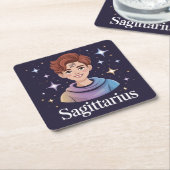 Blue Starry Sagittarius Onderzetter Set (Schuin)