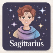 Blue Starry Sagittarius Onderzetter Set (Voorkant)
