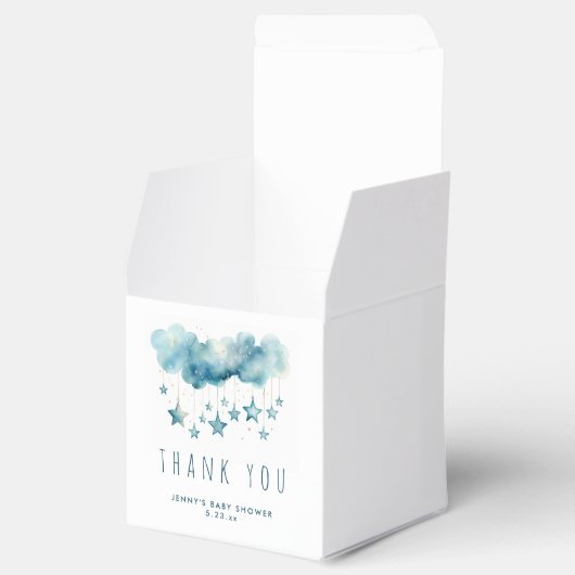 Blue starry sky and fluffy clouds thank you bedankdoosjes (Geopend)