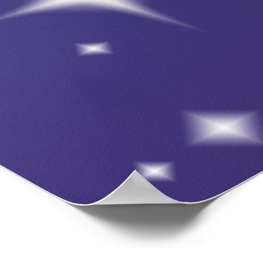 Blue Starry Unicorn Poster (Hoek)