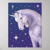 Blue Starry Unicorn Poster (Voorkant)