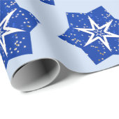 Blue Stars Art Wrapping Paper Cadeaupapier (Rol Hoek)