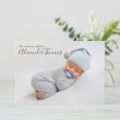 Blue Stars Baby Boy Geboorteaankondiging Aankondiging (Staand voorkant)