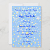 Blue Stars Baby shower Invitation Kaart (Achterkant)