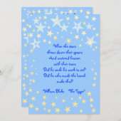 Blue Stars Baby shower Invitation Kaart (Voorkant / Achterkant)