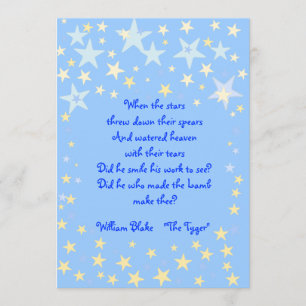 Blue Stars Baby shower Invitation Kaart