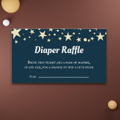 Blue Stars Baby shower Luier Raffle Informatiekaartje