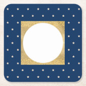 Blue Stars Christmas Party Kartonnen Onderzetters (Voorkant)