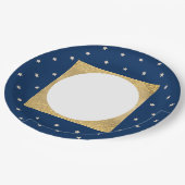 Blue Stars Christmas Party Papieren Bordje (Gekanteld)