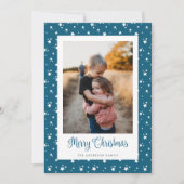 Blue Stars-fotokaartjes voor fijne kerst Feestdagenkaart (Voorkant)