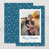 Blue Stars-fotokaartjes voor fijne kerst Feestdagenkaart (Voorkant / Achterkant)